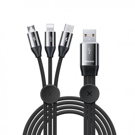 Kabel USB 3w1 Baseus Car Co-sharing Cable USB Micro Iphone Type-C 3.5A