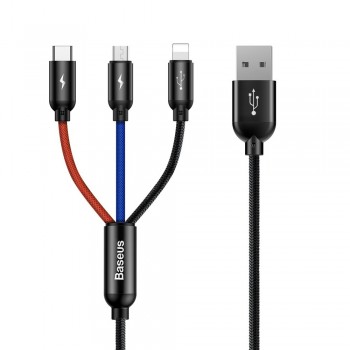 Kabel USB 3w1 Baseus Three Primary Colors 3.5A 1.2M