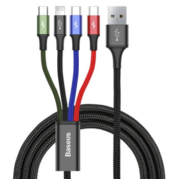 Kabel USB Baseus Fast 4-in-1 Lightning + Type-C(2) + Micro 3,5A 120cm
